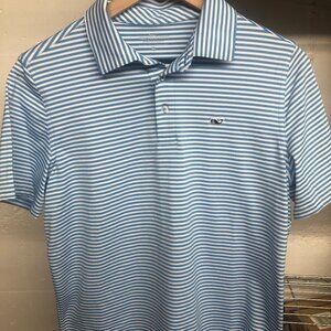 Boy's XL Vineyard Vines Performance Polo Blue/White